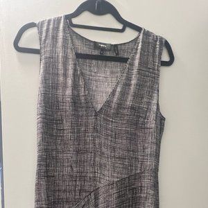 Theory Mid Length Black and White SILK Sleeveless dress